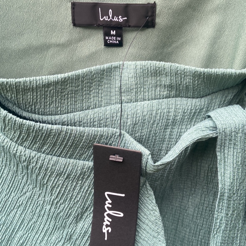 NWT Lulus Light Mint Green Ruffle Hem Wrap Skirt Women's Size M - Picture 5 of 9